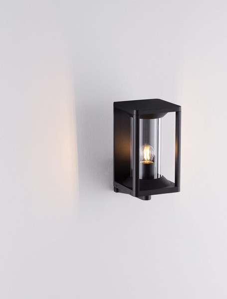 Nova Luce Außen-Wandleuchte Pacific E27 IP65 Schwarz Aluminium 28x21cm 9030602