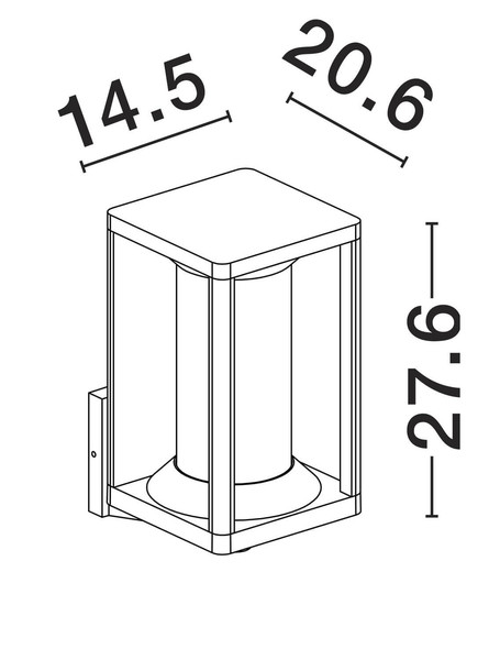 Nova Luce Außen-Wandleuchte Pacific E27 IP65 Schwarz Aluminium 28x21cm 9030602