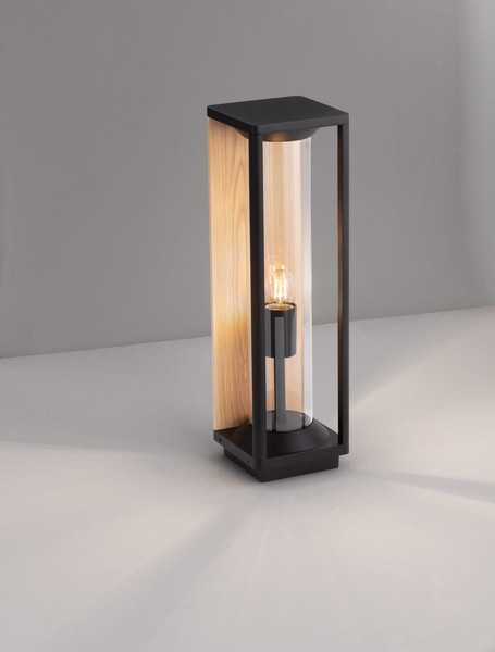 Nova Luce Wegeleuchte Pacific E27 IP65 Schwarz Holz Aluminium 50cm 9030604