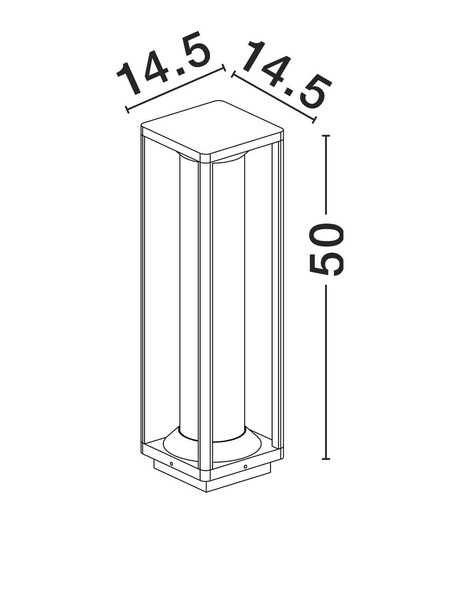 Nova Luce Wegeleuchte Pacific E27 IP65 Schwarz Holz Aluminium 50cm 9030604