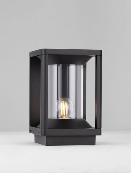 Nova Luce Sockelleuchte Pacific E27 IP65 Schwarz Aluminium 22cm 9030606