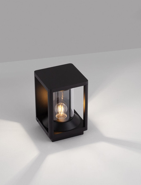 Nova Luce Sockelleuchte Pacific E27 IP65 Schwarz Aluminium 22cm 9030606