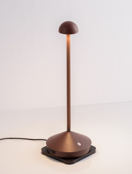 Nova Luce Standfuß für Akku-Tischleuchte Lumo dimmbar USB IP54 Cortenstahl Aluminium Ø12cm 9030619