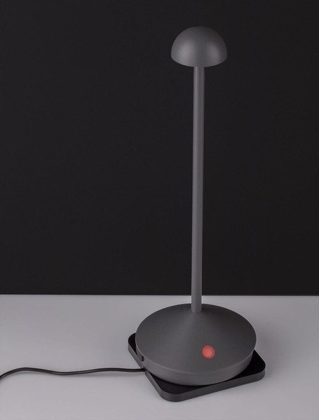 Nova Luce Standfuß für Akku-Tischleuchte Lumo dimmbar USB IP54 Dunkelgrau Aluminium Ø12cm 9030620