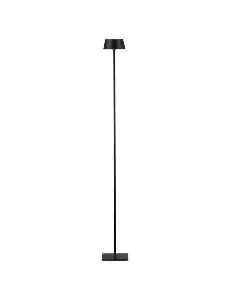 Nova Luce LED Akku-Stehleuchte Persea dimmbar 2W warmweiss 3000K USB IP54 salzwasserfest Schwarz Aluminium 115cm 9030625