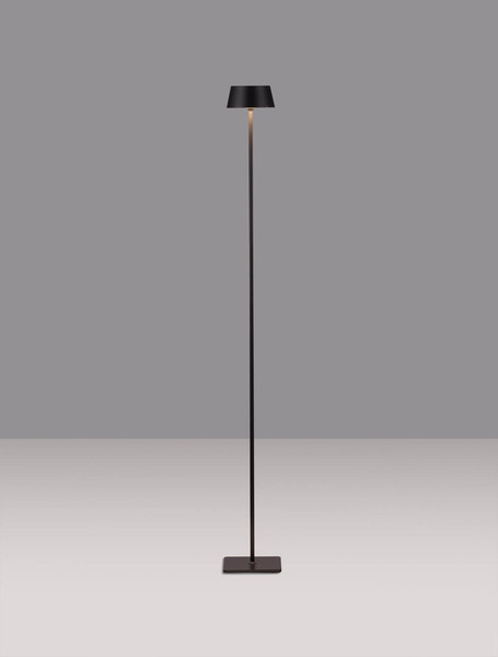 Nova Luce LED Akku-Stehleuchte Persea dimmbar 2W warmweiss 3000K USB IP54 salzwasserfest Schwarz Aluminium 115cm 9030625