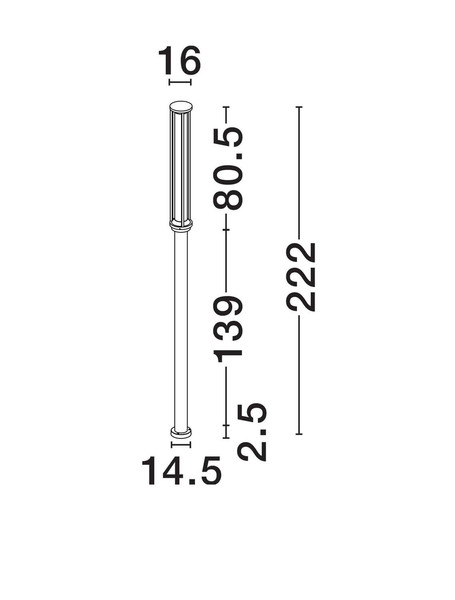 Nova Luce LED Wegeleuchte Solstice 16W warmweiss 3000K IP65 Schwarz Aluminium 222cm 9030626