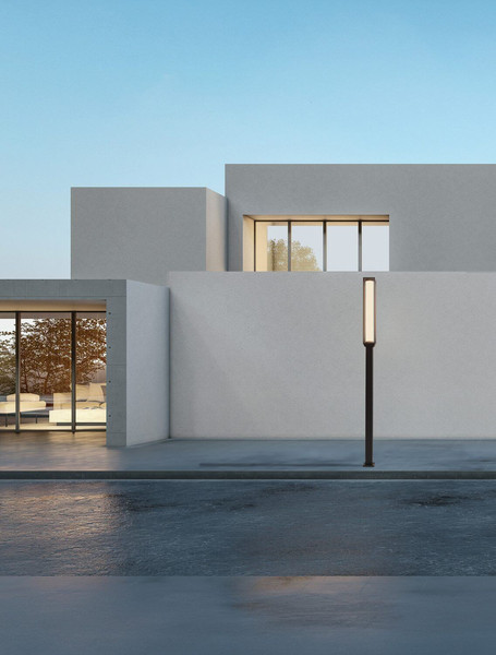 Nova Luce LED Wegeleuchte Solstice 16W warmweiss 3000K IP65 Schwarz Aluminium 220cm 9030627
