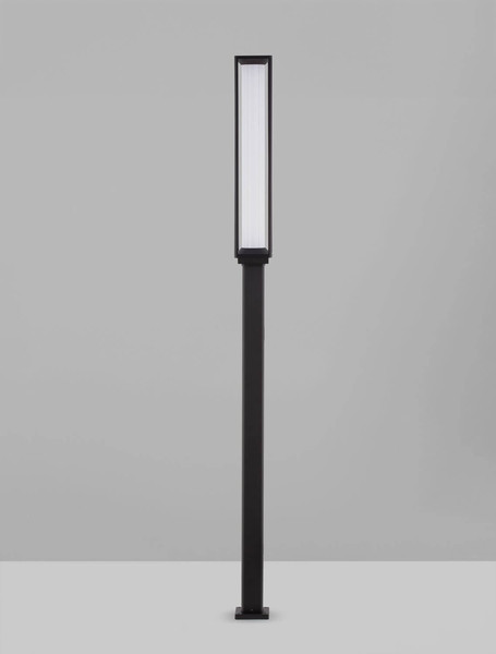 Nova Luce LED Wegeleuchte Solstice 16W warmweiss 3000K IP65 Schwarz Aluminium 220cm 9030627