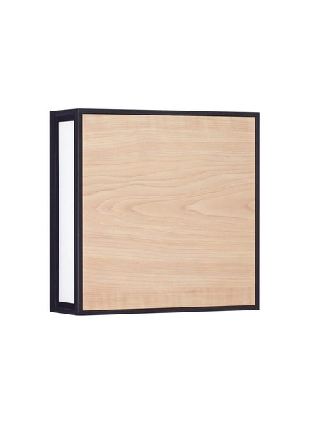 Nova Luce LED Außen-Wandleuchte Astral 16W warmweiss 3000K IP65 salzwasserfest Schwarz Holz Aluminium 22x22cm 9030631