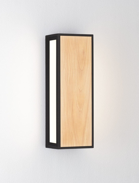 Nova Luce LED Außen-Wandleuchte Astral 10W warmweiss 3000K IP65 salzwasserfest Schwarz Holz Aluminium 26x9cm 9030633