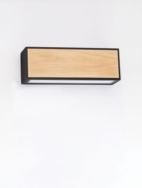 Nova Luce LED Außen-Wandleuchte Astral 10W warmweiss 3000K IP65 salzwasserfest Schwarz Holz Aluminium 26x9cm 9030633