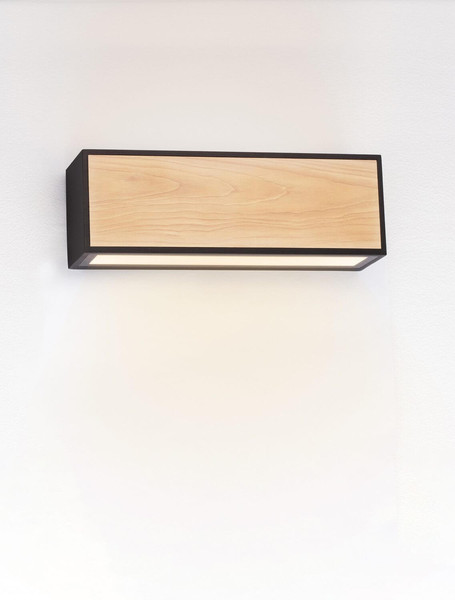 Nova Luce LED Außen-Wandleuchte Astral 10W warmweiss 3000K IP65 salzwasserfest Schwarz Holz Aluminium 26x9cm 9030633