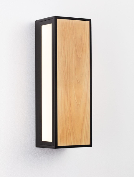 Nova Luce LED Außen-Wandleuchte Astral 10W warmweiss 3000K IP65 salzwasserfest Schwarz Holz Aluminium 26x9cm 9030633