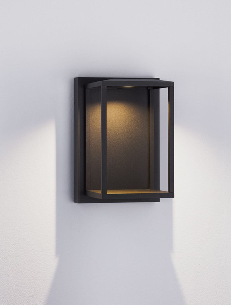 Nova Luce LED Außen-Wandleuchte Prive 17W warmweiss 3000K IP65 Schwarz Aluminium 25x17cm 9030753