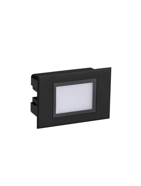 Nova Luce LED Wandeinbauleuchte Rudy 3W warmweiss 3000K IP65 Schwarz Aluminium 12x8cm 9030758