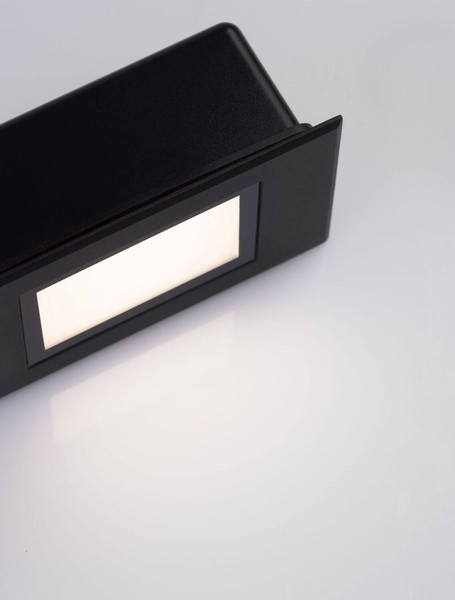 Nova Luce LED Wandeinbauleuchte Rudy 3W warmweiss 3000K IP65 Schwarz Aluminium 12x8cm 9030758
