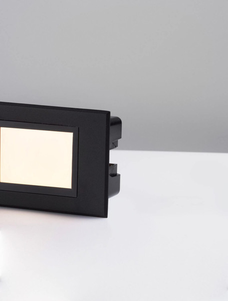 Nova Luce LED Wandeinbauleuchte Rudy 3W warmweiss 3000K IP65 Schwarz Aluminium 12x8cm 9030758