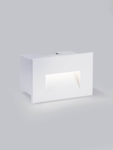 Nova Luce LED Wandeinbauleuchte Polka 4W warmweiss 3000K IP65 Weiß Aluminium 12x8cm 9030761