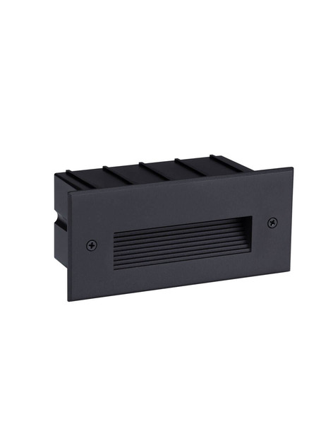 Nova Luce LED Wandeinbauleuchte Polka 5W warmweiss 3000K IP65 Schwarz Aluminium 17x8cm 9030774