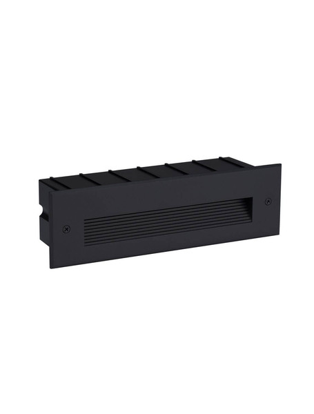 Nova Luce LED Wandeinbauleuchte Polka 7W warmweiss 3000K IP65 Schwarz Aluminium 25x8cm 9030775