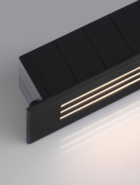 Nova Luce LED Wandeinbauleuchte Off 4W warmweiss 3000K IP65 salzwasserfest Schwarz Aluminium 17x8cm 9030776