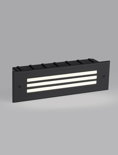 Nova Luce LED Wandeinbauleuchte Off 6W warmweiss 3000K IP65 salzwasserfest Schwarz Aluminium 26x8cm 9030777
