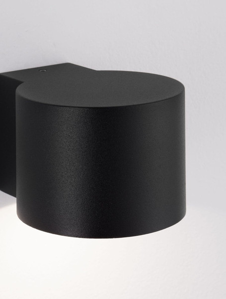 Nova Luce LED Außen-Wandleuchte Beta 8W warmweiss 3000K IP54 salzwasserfest Schwarz Aluminium Ø9cm 9030800