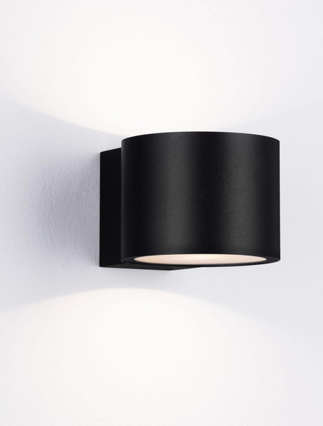 Nova Luce LED Außen-Wandleuchte Beta 13W warmweiss 3000K IP54 salzwasserfest Schwarz Aluminium Ø9cm 9030801