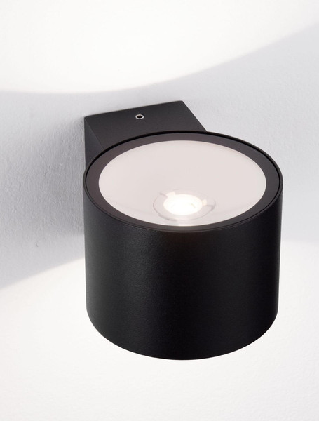 Nova Luce LED Außen-Wandleuchte Beta 13W warmweiss 3000K IP54 salzwasserfest Schwarz Aluminium Ø9cm 9030801