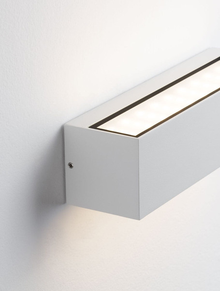 Nova Luce LED Außen-Wandleuchte Flora 10W warmweiss 3000K IP54 salzwasserfest Weiß Aluminium 23x6,5cm 9030808