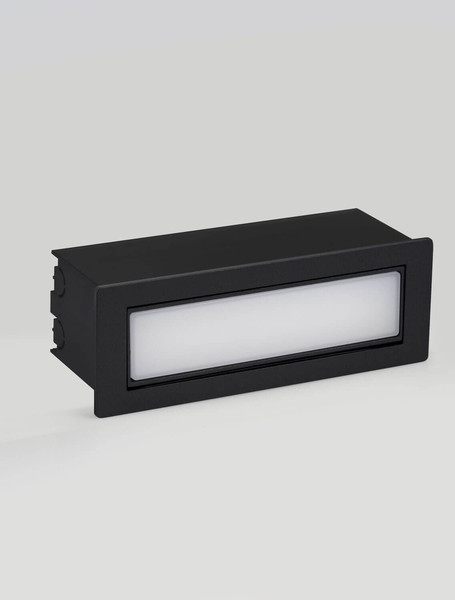 Nova Luce LED Wandeinbauleuchte Echo schwenkbar 6W warmweiss 3000K IP54 salzwasserfest Schwarz Aluminium 18x6cm 9030809