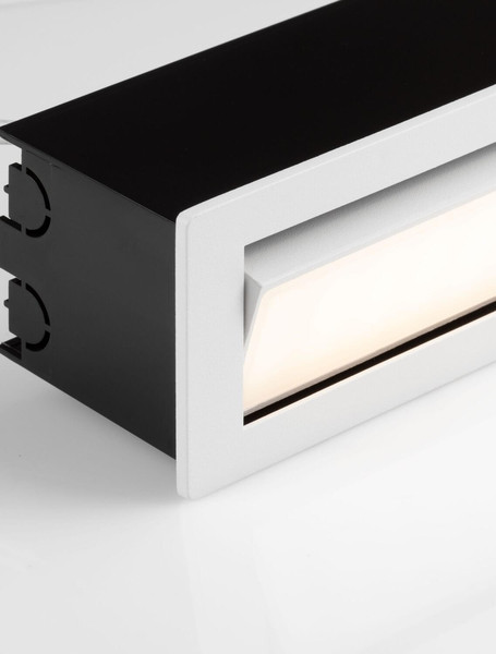 Nova Luce LED Wandeinbauleuchte Echo schwenkbar 6W warmweiss 3000K IP54 salzwasserfest Weiß Aluminium 18x6cm 9030810