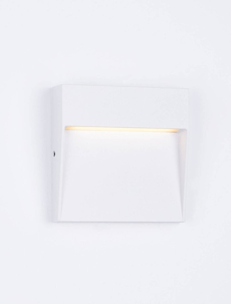 Nova Luce LED Außen-Wandleuchte Toby 3W warmweiss 3000K IP54 salzwasserfest Weiß Aluminium 10,5x10cm 9030812