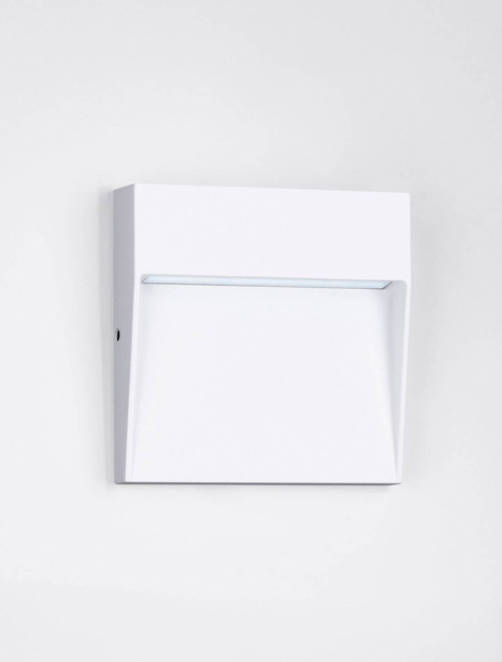 Nova Luce LED Außen-Wandleuchte Toby 3W warmweiss 3000K IP54 salzwasserfest Weiß Aluminium 10,5x10cm 9030812