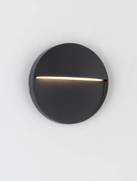 Nova Luce LED Außen-Wandleuchte Toby 3W warmweiss 3000K IP54 salzwasserfest Schwarz Aluminium Ø11cm 9030813