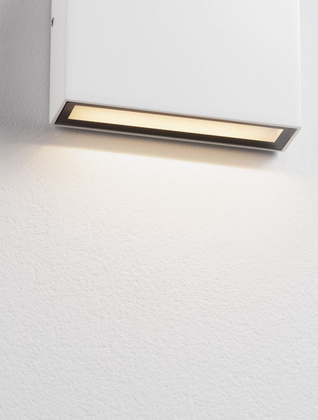 Nova Luce LED Außen-Wandleuchte Tick 4W warmweiss 3000K IP54 salzwasserfest Weiß Aluminium 11,5x9cm 9030816