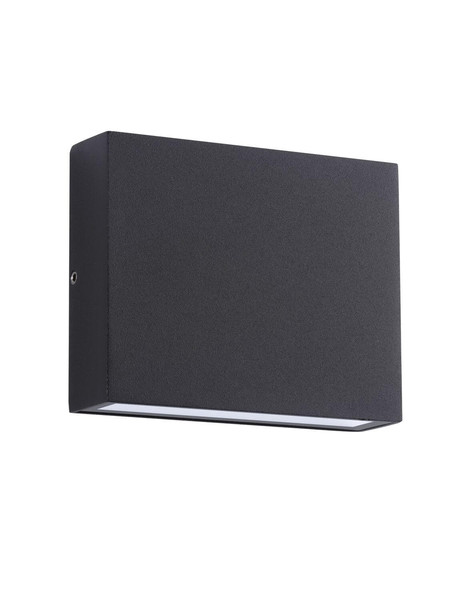 Nova Luce LED Außen-Wandleuchte Tick 7W warmweiss 3000K IP54 salzwasserfest Schwarz Aluminium 11,5x9cm 9030817