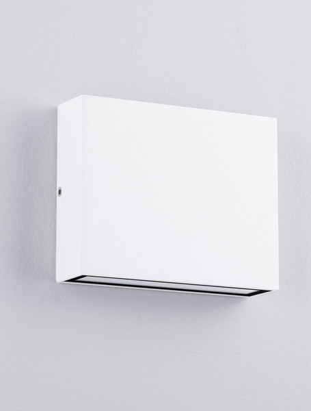Nova Luce LED Außen-Wandleuchte Tick 7W warmweiss 3000K IP54 salzwasserfest Weiß Aluminium 11,5x9cm 9030818