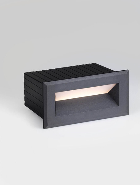 Nova Luce LED Wandeinbauleuchte Vivion 1W warmweiss 3000K IP54 salzwasserfest Schwarz 10x6,5cm 9030819