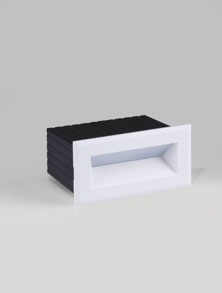 Nova Luce LED Wandeinbauleuchte Vivion 1W warmweiss 3000K IP54 salzwasserfest Weiß 10x6,5cm 9030820