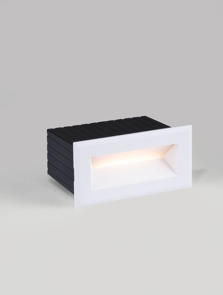 Nova Luce LED Wandeinbauleuchte Vivion 1W warmweiss 3000K IP54 salzwasserfest Weiß 10x6,5cm 9030820