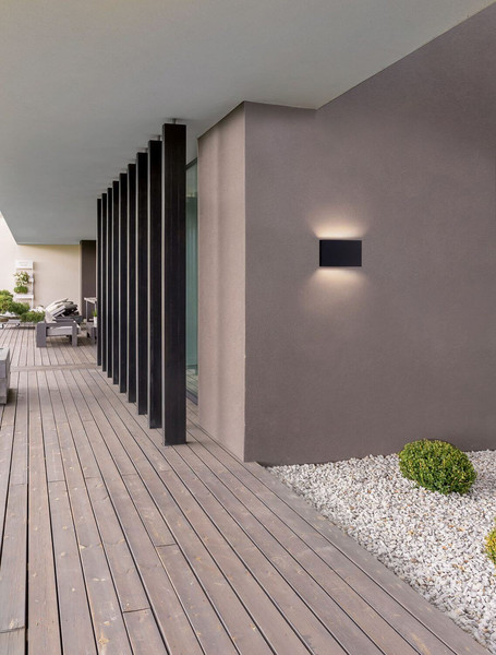 Nova Luce LED Außen-Wandleuchte Yoko 13W warmweiss 3000K IP65 salzwasserfest Schwarz 20x12,5cm 9030827