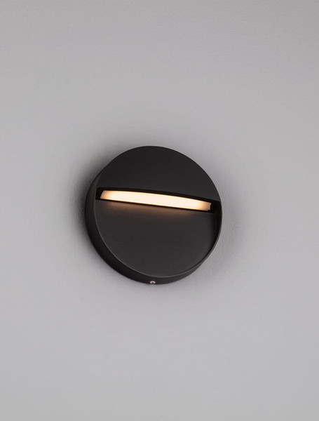 Nova Luce LED Außen-Wandleuchte Nectar 3W warmweiss 3000K IP65 salzwasserfest Anthrazit Aluminium Ø12cm 9030838