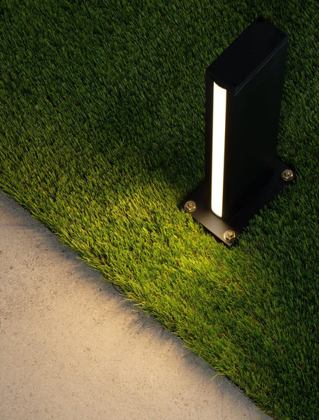 Nova Luce LED Sockelleuchte Sasso 9W warmweiss 3000K IP54 salzwasserfest Anthrazit Aluminium 40cm 9030854