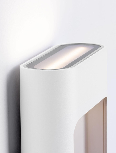 Nova Luce LED Außen-Wandleuchte Tall 9W warmweiss 3000K IP54 salzwasserfest Weiß Aluminium 13,5x12,5cm 9030863