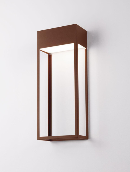 Nova Luce LED Außen-Wandleuchte Moby 20W warmweiss 3000K IP65 salzwasserfest Cortenstahl Aluminium Edelstahl 40x16cm 9030902