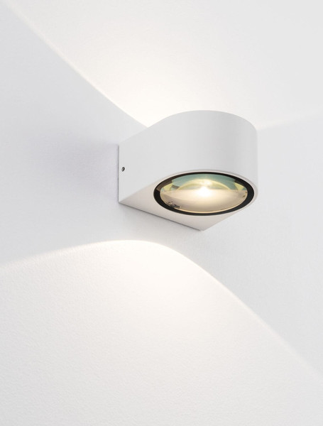 Nova Luce LED Außen-Wandleuchte Opera 11W warmweiss 3000K IP54 salzwasserfest Weiß Aluminium 11x10cm 9030939