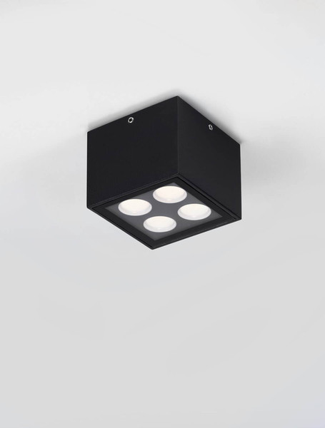 Nova Luce LED Außen-Deckenleuchte Jax 8W warmweiss 3000K IP54 salzwasserfest Anthrazit Aluminium 8x8cm 9030947