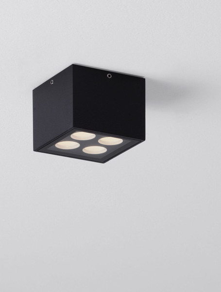 Nova Luce LED Außen-Deckenleuchte Jax 8W warmweiss 3000K IP54 salzwasserfest Anthrazit Aluminium 8x8cm 9030947